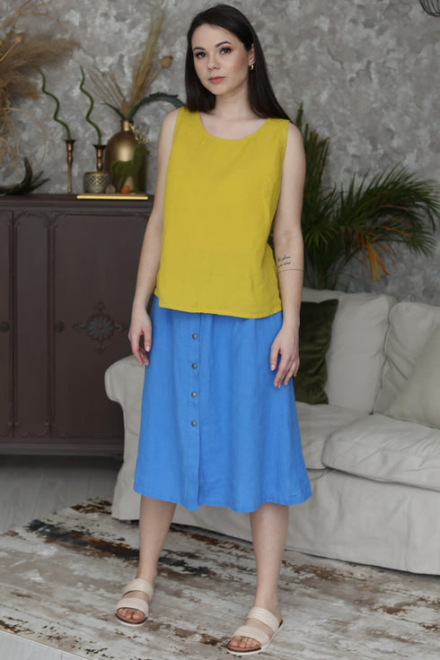 Image 21 of Loose linen blouse and sleeveless & relaxed fit Kathy from Baltic Linen